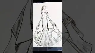 Элегантный эскиз платья для начинающих ✍️ #Рисунок #МодноеИскусство