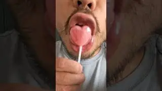 ASMR Heart Lollipop & Watermelon Candy Cane eating sounds mukbang #youtubeshorts  #shorts