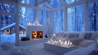 🔥🎹 Quiet Winter Piano Lounge | Snow Outside, Cozy Fire Inside | Focus & Calm