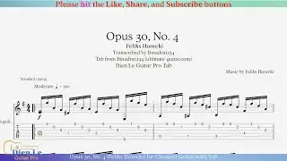 Opus 30, No. 4 (Feliks Horecki) for Classical Guitar with Tab