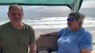 Cathy on the way to the wild horses of Corolla