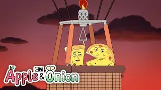 Pizza Gets to Ride in a Hot Air Balloon | Apple & Onion | Cartoon Network