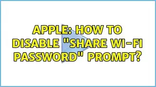 Apple: How to disable 