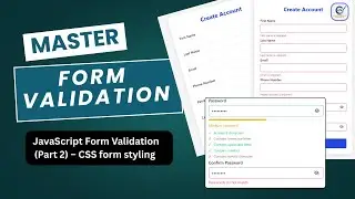 Stylish HTML Form with CSS 🎨 | JavaScript Form Validation Part 2 💻 | Modern Web Dev
