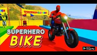 Superhero Tricky bike game paly #2 - kids games - spiderman - games android - العاب اطفال - العاب