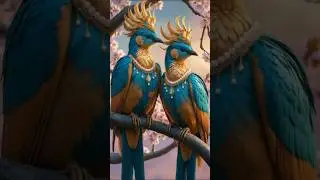 Feathered Companions: Whimsical Elegance in Nature's Attire #birdslover #nature #love #shorts #birds
