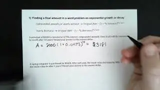 Finding a Final Amount in a Word Problem on Exponential Growth and Decay