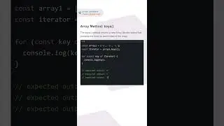 Array Method: keys() | #array #javascript