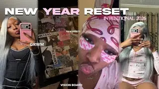 NEW YEAR RESET/ REBRAND 💖| vision board, new hair, school grwm, new habits + more 