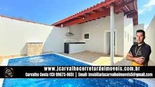 CASA LADO PRAIA EM MONGAGUÁ, 144 METROS DO MAR, COM PISCINA, 03 DORM, 124MTS DE ÁREA CONSTRUÍDA!