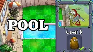 Pool / #8 - Dolphin Rider Zombie - Unlock Tall-nut - Plants vs Zombies - Walkthrough - No Commentary