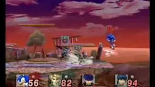 Super Smash Bros Brawl : Sonic vs Link vs Ike vs Marth