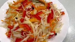 Pickled cabbage in a hot marinade. I cook only like this.👍