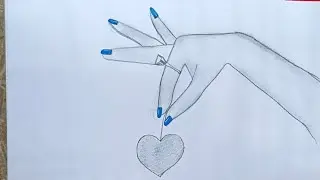 &ldquo;Hand Art Drawing | Heart Hanging Sketch#HandDrawing #HeartSketch #AestheticDrawing #PencilArt