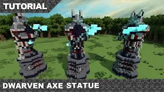 Minecraft Dwarven Axe Statue Tutorial & Download