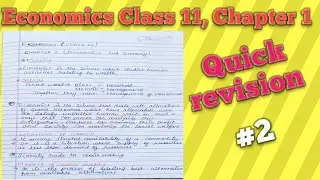 Class 11 Economics| Chapter 1 Notes |