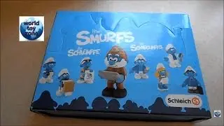 Schleich 2015 Smurfs at Work unboxing and assembly visual review