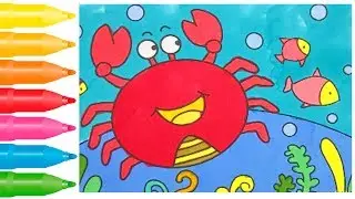 Coloring Pages for Kids: Crab | Easy Drawing for Children