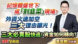 【記憶體盛世下 成「割韭菜」現場？外資火速加空 三大理由曝光！三大必賣股快逃！資金如何轉向？】決戰金融家 葉俊敏分析師 2026.01.29