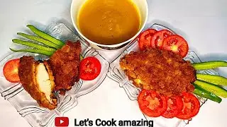 Chicken Steak with Lemon Sauce | Chicken Steak with Cube Breadcrumb | Chicken Steak recipe