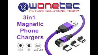 3 in 1 Magnetic Cable, 360&deg; & 180&deg; Rotation Charging. Compatible with Type -C, iPhone and Micro USB.