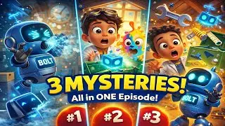 3 Crazy Mysteries in ONE Episode! 🤖✨ | Spark & Bolt Part 1 (Episodes 1&ndash;3) | Kids 3D Cartoon