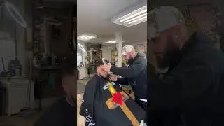 Process of a Low skin fade with a beard trim. 