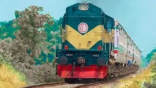 ALCO's WDM-2 Diesel Train on Single Line | Late Running Simanta Express of Bangladesh Railways