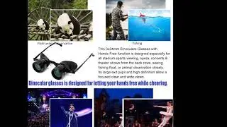 Professional Hands Free Binocular Glasses for Fishing, Bird Watching, Sports, Concerts, Theater