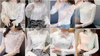 super elegant & cute white french lace tops for women - lace blouse designs ideas for ladies 2023