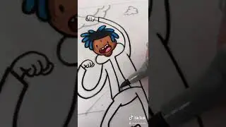 Drawing Rappers as Popular Cartoons! | Copic Markers | (#Shorts)