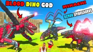 UNDEFEATED BLOOD DINO GOD vs MIKACHI, DEMON SPINOSAURUS & DEMON T-REX HAMID-T SHINCHAN & CHOP ARBS