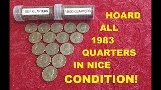 1983 QUARTERS WORTH MONEY IN YOUR POCKET CHANGE!VALUABLE 1983 QUARTERS TO LOOK FOR!