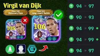 Virgil van Dijk 106 BEST TRAINING with Booster, Max Level, Player Progression eFootball 2026