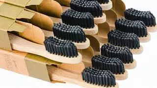 12 Individual Pack Premium Bamboo Toothbrush-All Natural Organic Waveform Toothbrushes
