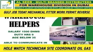 GULF Job Mechanical Fitter Work Permit Reverse Hole Watch Technician Site Coordinate Oil Gas