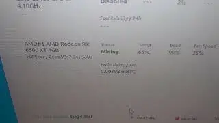 Gigabyte RX 6500 XT how much does it make mining on nicehash.com? wattage
