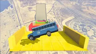 Only 3 Vehicles Survive On 99.999999% Impossible Ramp in GTA 5!