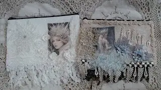 Altered Pouch - A Crown of Snow & Ice - Craft & Chat with Project Share (SOLD)