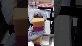 The Cut! Lemon Rosewater Soap #moriversoap #soapcutting #soapmaking #handcraftedsoap