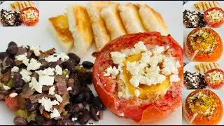 Baked Eggs In Tomato Cups//English Subtitles