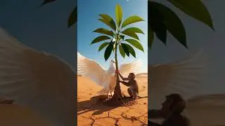 Both pigeon and monkey together plant a mango tree in the desert #ai #pigeon #moralstories