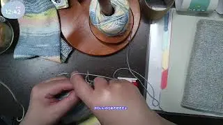 【Knitting】 マジックコードと靴下編みの練習 甲と底を編む Magic cord and sock knitting practice: knitting the upper and sole