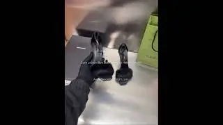 Saint Laurent Bea Black Mink Fur Heeled Sandals available on Wornright.com Authenticated Luxury