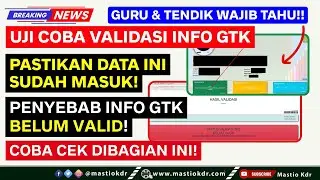 Validasi Info GTK! PASTIKAN DATA INI SUDAH MASUK! 7 Penyebab Info GTK BELUM VALID | TPG SMT 2 | 2025