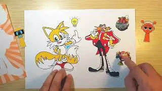 Sonic Villains vs. Heroes Stickers! Dr. Eggman & Tails the Fox Peel & Stick NO TALKING!