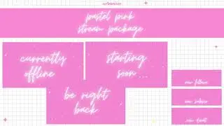 Twitch package pink, twitch overlay cute, pink twitch alerts animated, stream overlay pink