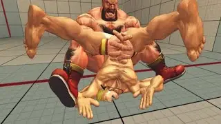 Usf4 Zangief grabs Cody shirltess - ryona male gyaku