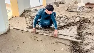 technique of floor plaster for tiles | diy home decor interior design preparation for tile fitting