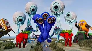 ALL MONSTERS Big & Small Cars with DRAGON SONIC HYDRA &  CAR EATER & MONSTER CAR EATER| BeamNG.drive